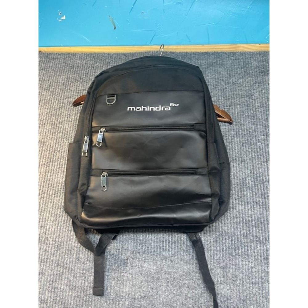 Mahindra Rise Backpack Black Corporate Promotional Travel Laptop Bag Daypack
